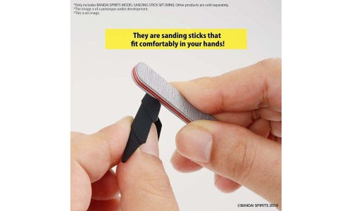 Bandai Spirits 5062004 sanding stick set featuring fine, medium and coarse grits for accurate trimming
