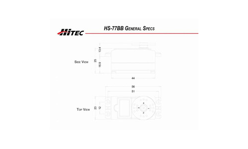Hitec HRC31077S HS-77BB Standard Analog Low Profile Servo - Ideal for Aircraft & Vehicles