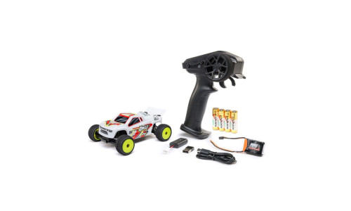 Losi 1/28 Micro-T 2S 2WD RTR Stadium Truck - White High-Speed RC Truck