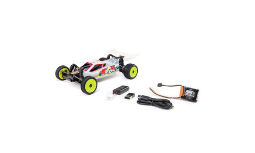 Losi 1/24 Micro-B 2S 2WD RTR Race Buggy - White High-Speed RC Buggy