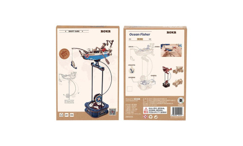 ROKR MCD02 – DIY Puzzle of Fisherman Battling Waves with Swinging Boat and Hidden StorageOcean Fisher Pendulum Puzzle – Humorous Desk Toy with Gravity Motion and Nautical Details