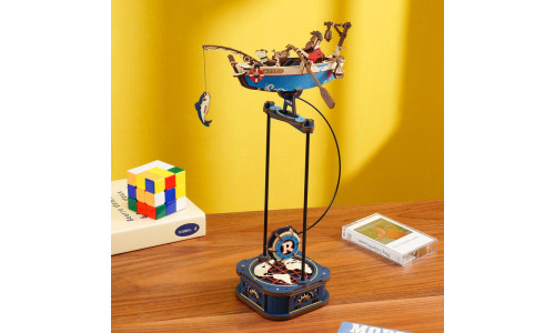 ROKR MCD02 – Assembled Ocean Fisher Pendulum Toy with Bearded Captain, Beagle, and Swinging Boat