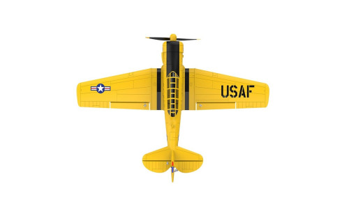 Prime RC Mini AT-6 Yellow, top view showing USAF wing marking.