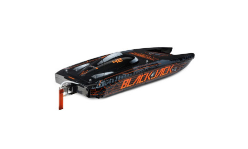 Pro Boat Blackjack 42in 8S 1/10 scale catamaran PRB08043T1 showcasing sleek hull lines, race-inspired design and premium performance