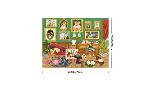 Robotime PT008 – Doggie Art Gallery 1000 Piece Puzzle Featuring Framed Dog Portraits