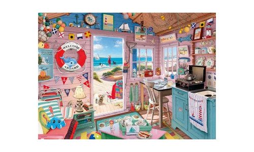 Ravensburger RB00032-7 My Haven No 7 The Beach Hut 1000 piece jigsaw puzzle featuring detailed seaside artwork