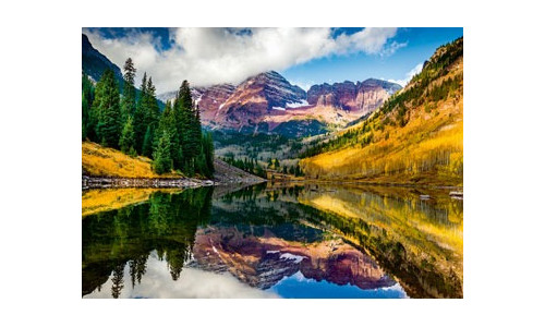 Ravensburger RB00255-0 Aspen Colorado 1000 piece jigsaw puzzle featuring a detailed mountain town scene