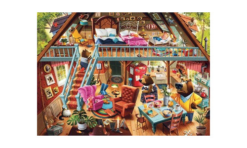 Ravensburger RB00423-3 Goldilocks Gets Caught! 1000 piece jigsaw puzzle featuring a humorous fairytale scene