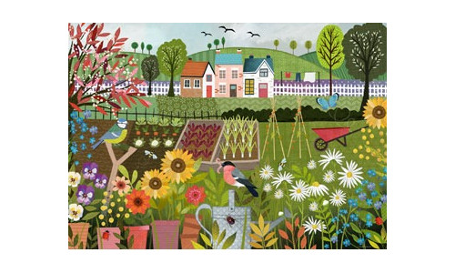 Ravensburger RB01178-1 Garden Allotment 1000 piece jigsaw puzzle featuring detailed garden scene artwork
