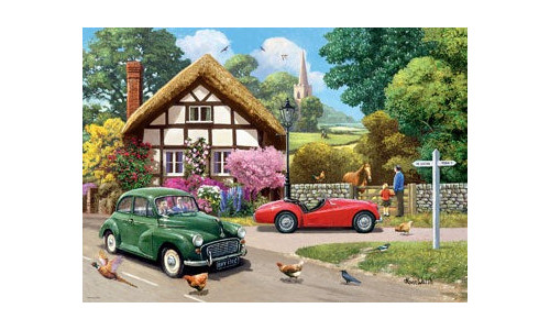 Ravensburger RB01180-4 Leisure Days No 9 A Country Drive 1000 piece jigsaw puzzle featuring a detailed countryside scene