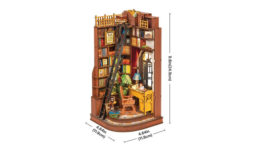 Rolife Silent Corner Study – Assembled DIY Miniature Room with Warm Lighting
