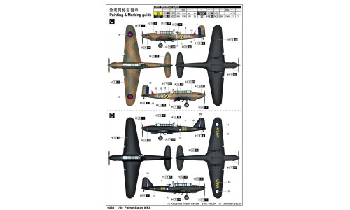 Trumpeter 1/48 Fairey Battle Mk.I model kit featuring Australian Decals, fine surface detailing and accurate proportions