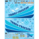 Decal sheet for Italeri 1/24 Iveco Turbostar Reefer Truck featuring TRANS-FREEZER logos, license plates, and technical markings