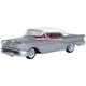 Oxford Diecast 1957 Oldsmobile 88 Convertible (closed) Juneau Gray/accent Red/white 87OC57003