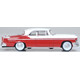 Oxford Diecast 87CNY55001 1955 Chrysler New Yorker Deluxe Coupe St. Regis Tango Red/Platinum Miniature Replica