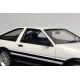 Aoshima 005965# Toyota AE86 Levin showcasing sharp panel lines, accurate front fascia and clean parts layout
