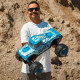 Arrma 1/8 Quake 4S White Blue ARA4437T2 featuring aggressive monster truck styling and powerful 4WD performance