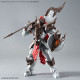 Bandai 30MF Class Up Armor Liber Warrior equipped figure with axe and shield.