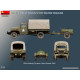 MiniArt 1/35 G7117 Cargo Truck with Water Trailer (53066) showcasing detailed bodywork, chassis components and realistic trailer design