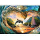 Ravensburger RB01711-0 Sunset Splash 1000 piece puzzle featuring vibrant sunset colours over a dramatic ocean scene